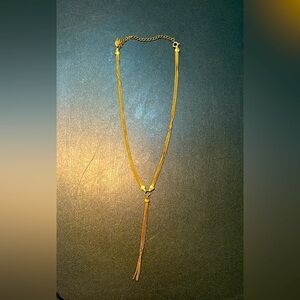 Gold Tassel Drop Necklace for Women